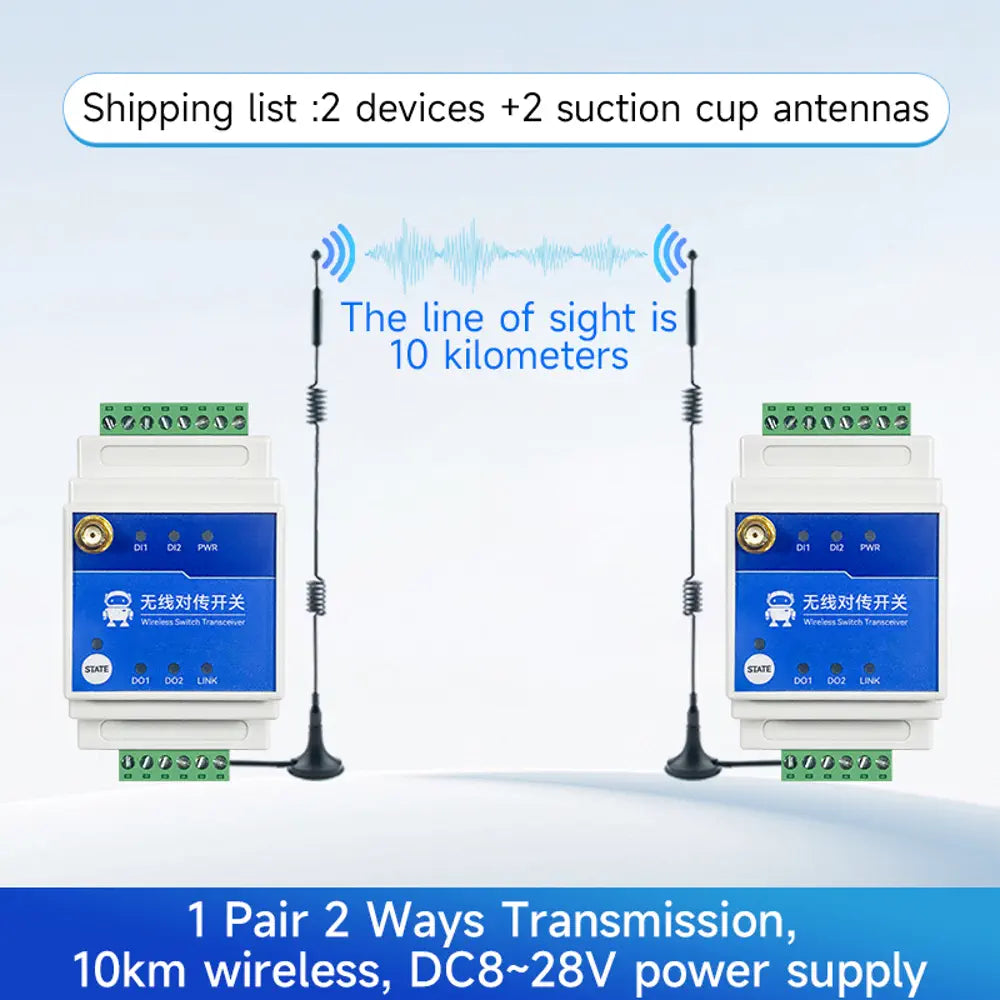 E860-DTU(2020-900SL30)-V2 2 Digital Input Wireless Remote Switch Transmission 10km 30dbm LoRa Modulation Technology 868MHz
