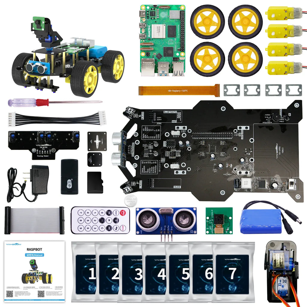 Yahboom Raspbot AI Vision Robot Car with FPV camera for Raspberry Pi 5(With Raspberry Pi 5 2G Board)