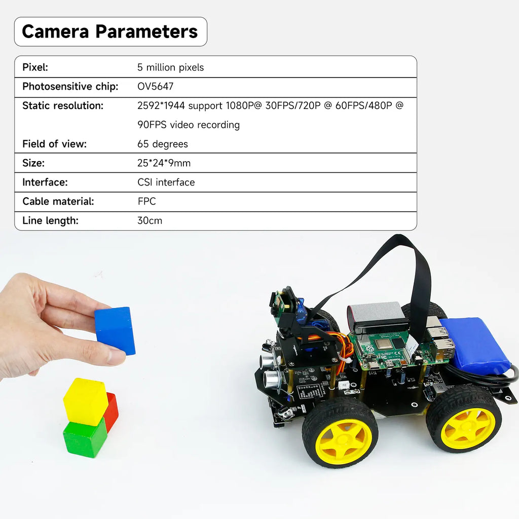Yahboom Raspbot AI Vision Robot Car with FPV camera for Raspberry Pi 5(With Raspberry Pi 5 2G Board)