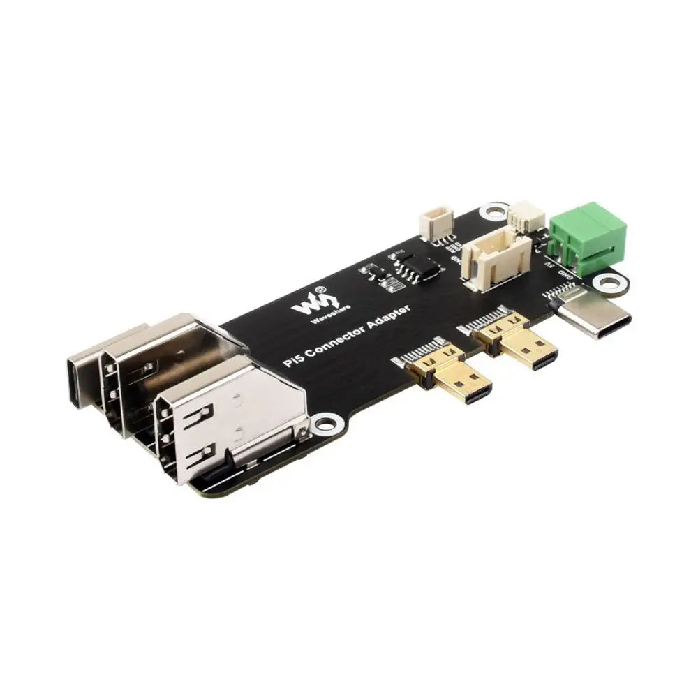 Waveshare Micro HDMI to HDMI Multifunctional Adapter, Compatible with Raspberry Pi 5 / 4B, Two Power Supply Methods