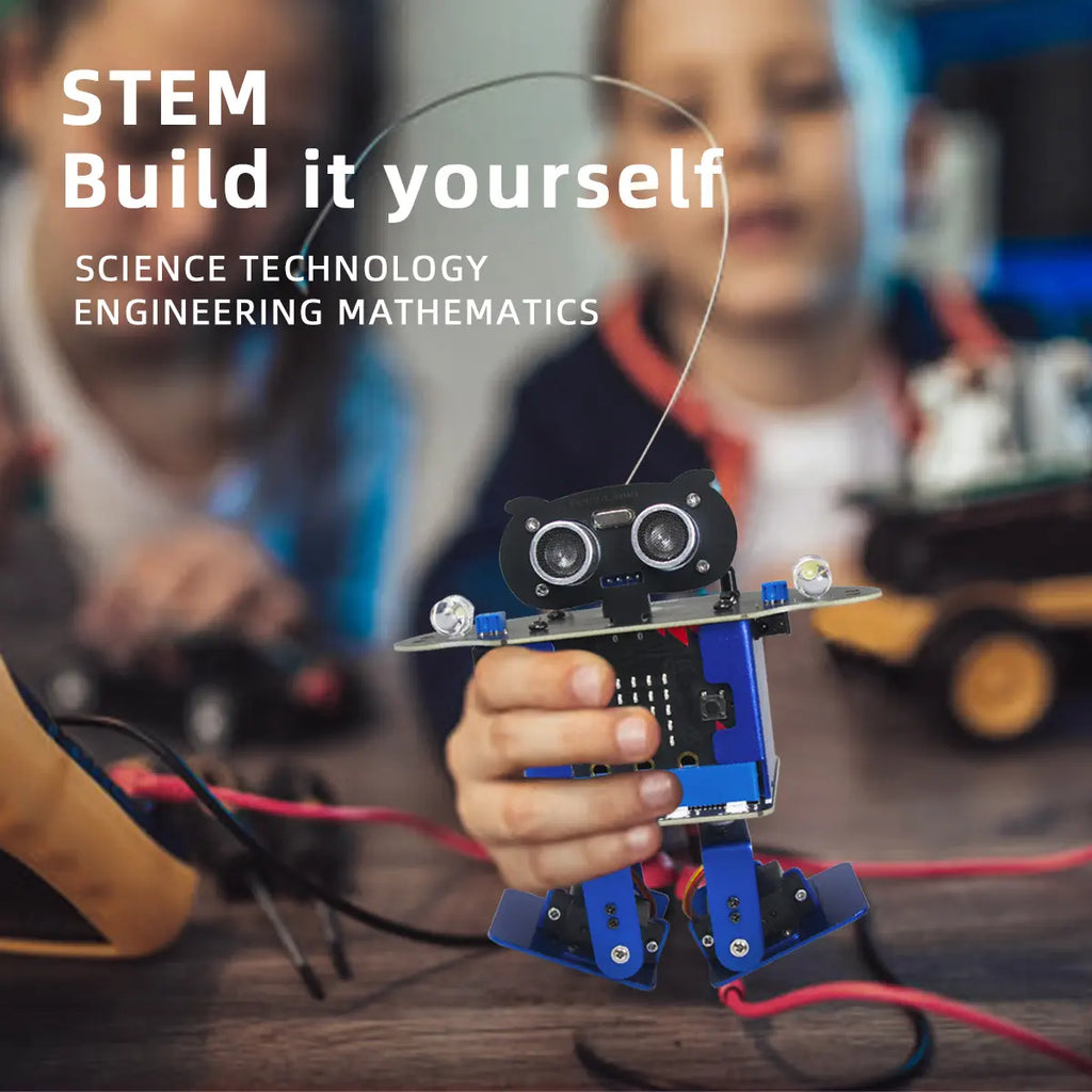 Happybot Bipedal Bionic Humanoid Dancing Robot, Micro:bit STEM Educational Robot– Scratch 3.0 Graphical Programming