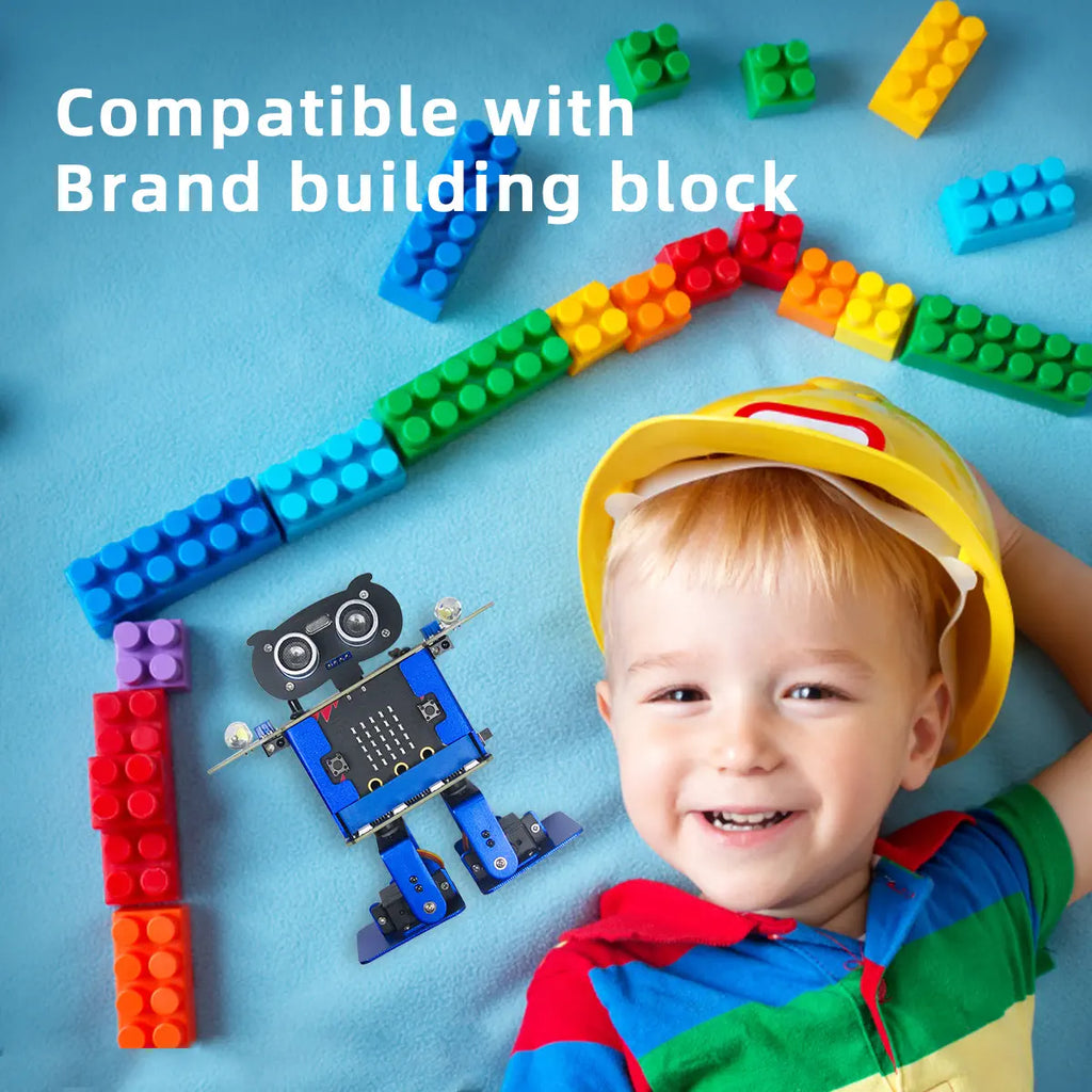 Happybot Bipedal Bionic Humanoid Dancing Robot, Micro:bit STEM Educational Robot– Scratch 3.0 Graphical Programming
