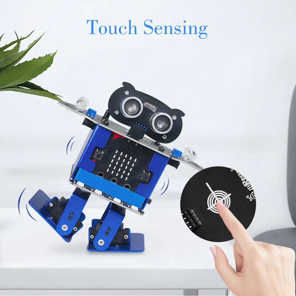 Happybot Bipedal Bionic Humanoid Dancing Robot, Micro:bit STEM Educational Robot– Scratch 3.0 Graphical Programming
