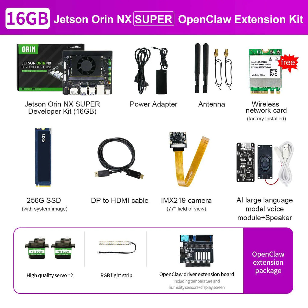 Yahboom Jetson Orin NX 16GB RAM Super Version with NVIDIA Core Module for ROS AI Deep Learning--OpenClaw Kit