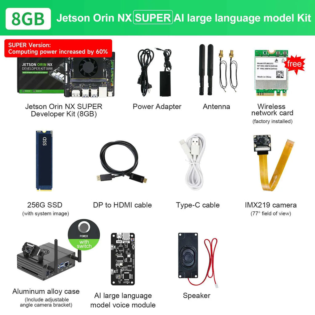 Jetson Orin NX Developer Kit 8GB RAM Super Version with NVIDIA Core Module-AI Large Model Developer Kit