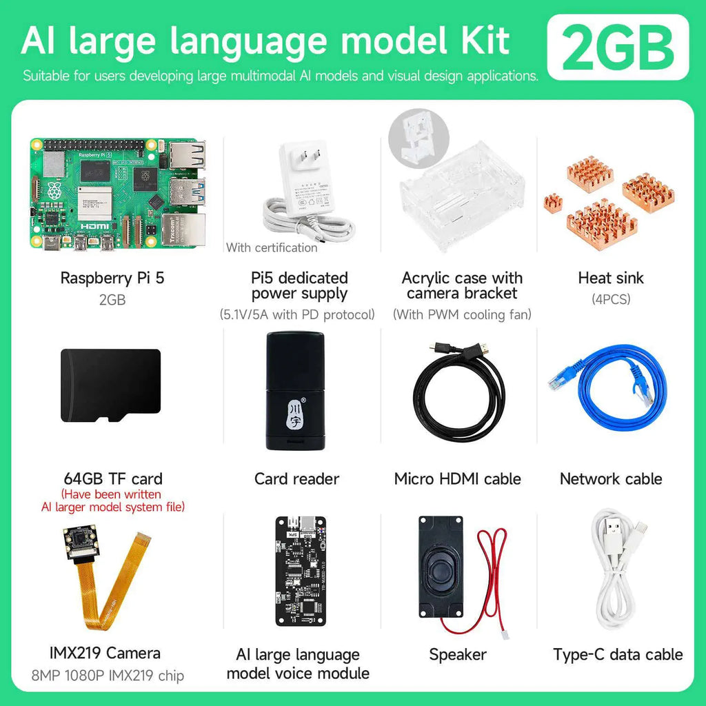 Official Original Raspberry Pi 5 2GB RAM Development Board AI Large Model In Stock