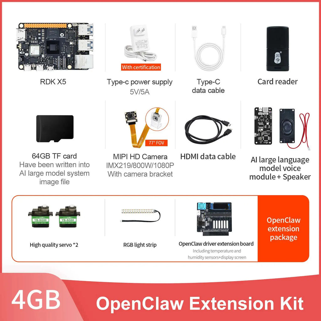 RDK X5 Robotic Development Kit-4GB OpenClaw Kit