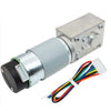 High Torque Gearmotor Self-Locking Worm Gear Motor w/ Encoder - 12V, 72RPM