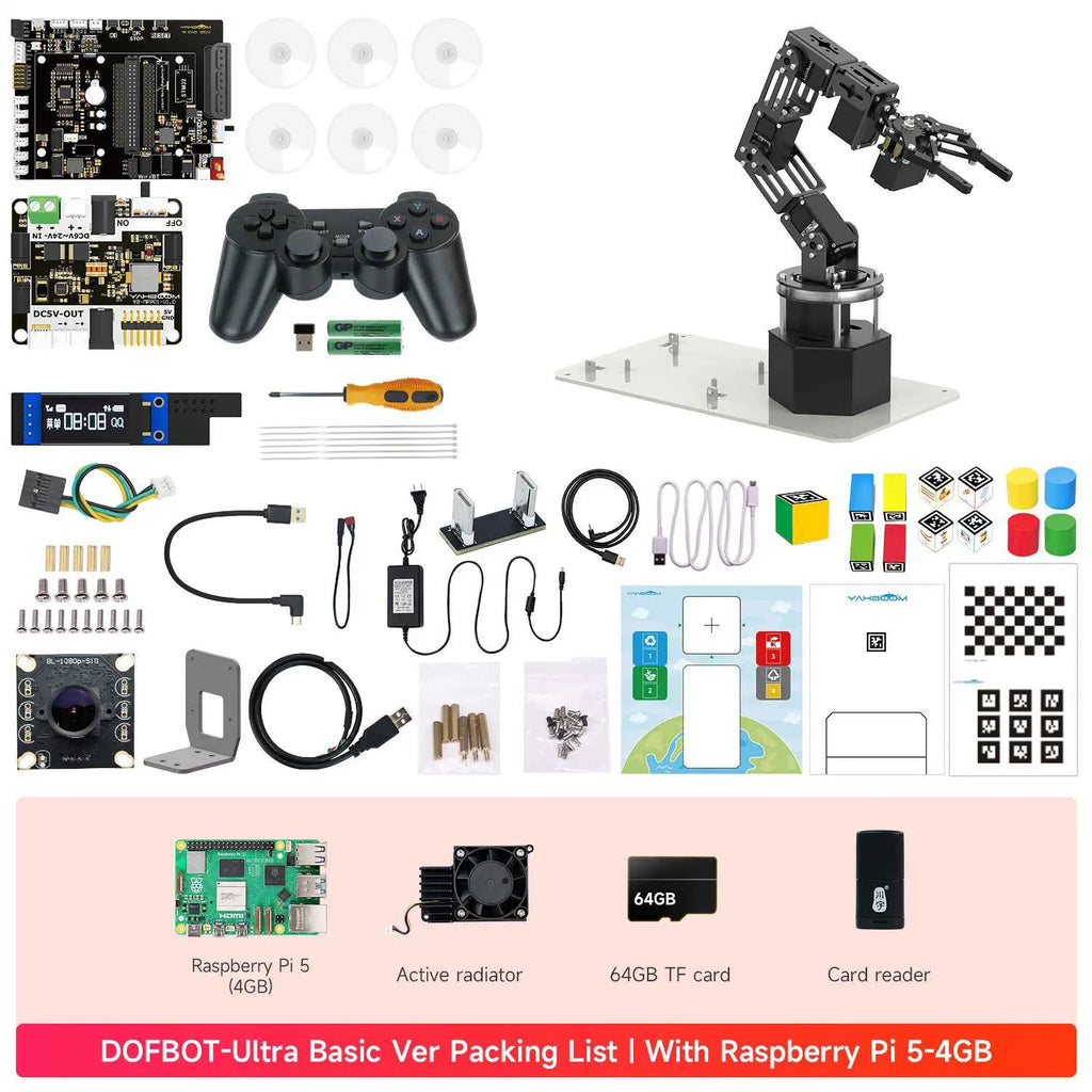 Yahboom DOFBOT Ultra AI Large Language Model 3D Depth Vision Robotic Arm-Basic Version With RPi5 4GB board