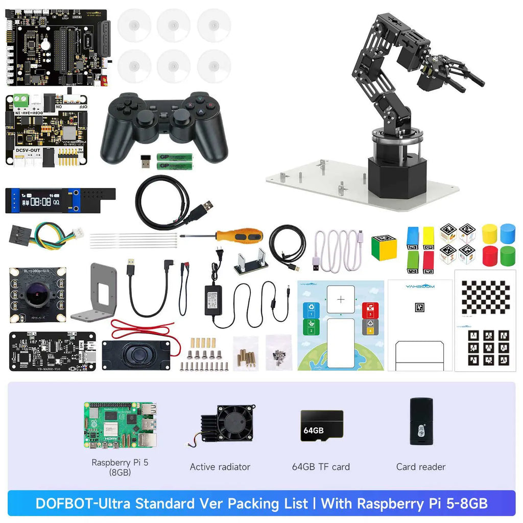 Yahboom DOFBOT Ultra AI Large Language Model 3D Depth Vision Robotic Arm-Standard Version With RPi5 8GB board