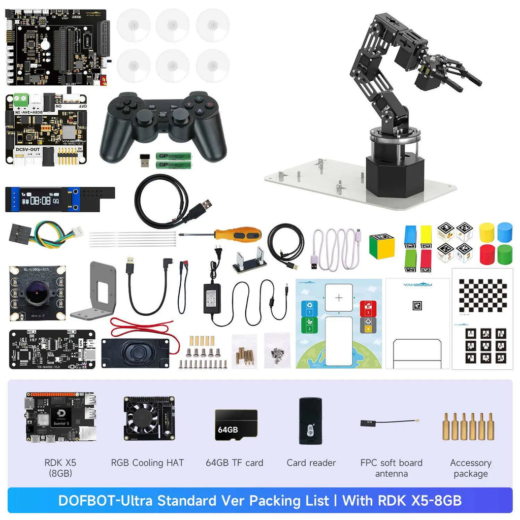 Yahboom DOFBOT Ultra AI Large Language Model 3D Depth Vision Robotic Arm-Standard Version With RDK X5-8GB board