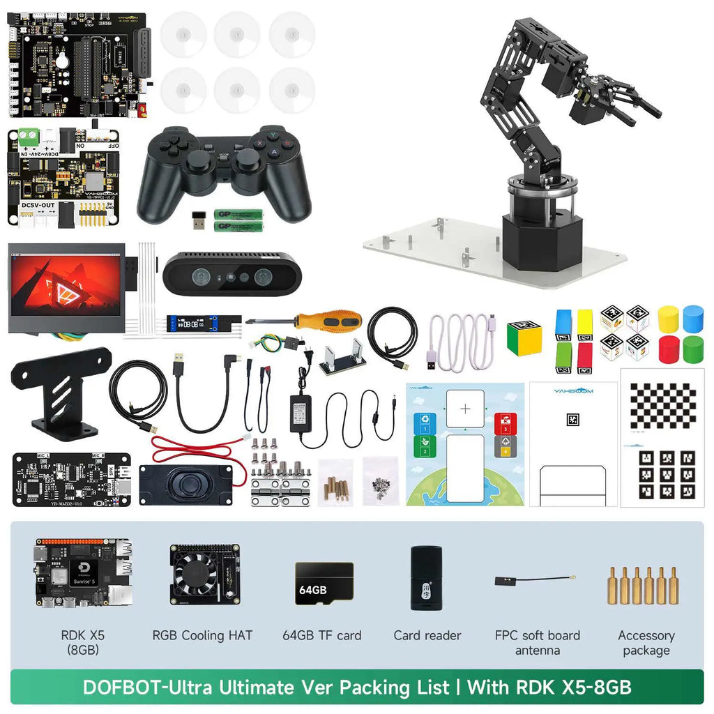 Yahboom DOFBOT Ultra AI Large Language Model 3D Depth Vision Robotic Arm-Ultimate Version With RDK X5-8GB board