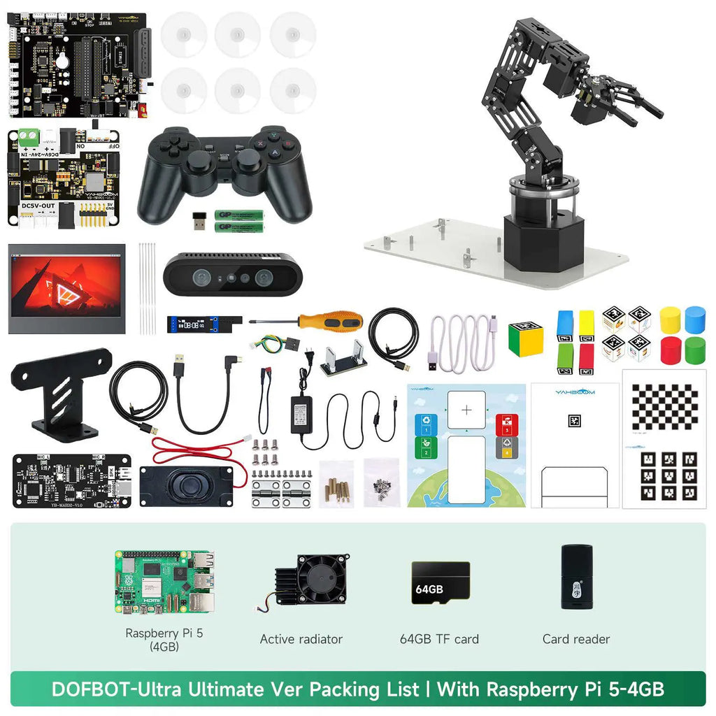 Yahboom DOFBOT Ultra AI Large Language Model 3D Depth Vision Robotic Arm-Ultimate Version With RPi5 4GB board