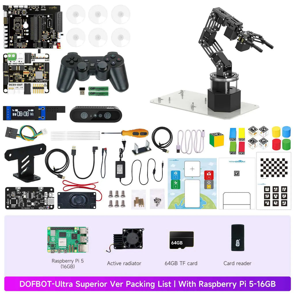 Yahboom DOFBOT Ultra AI Large Language Model 3D Depth Vision Robotic Arm-Superior Version With RPi5 16GB board