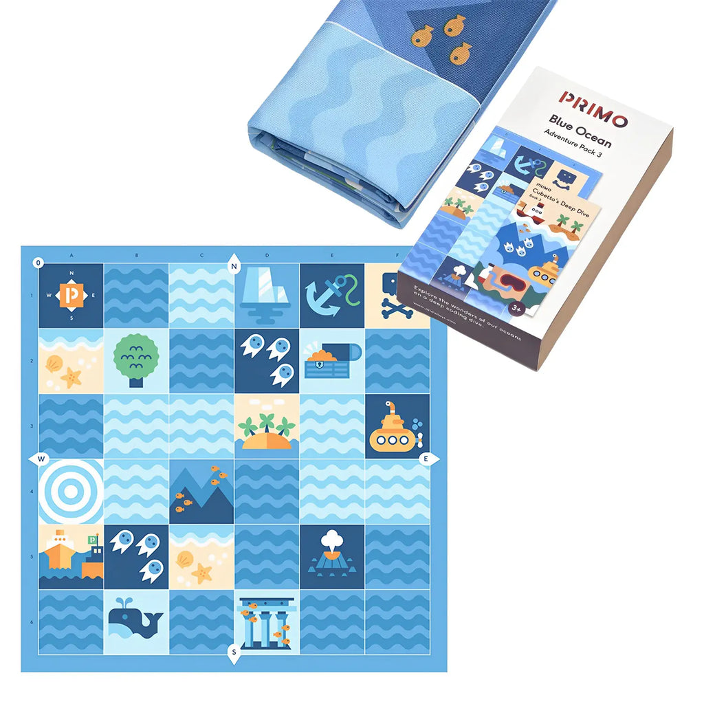 Primo Cubetto+ Playset Coding Robot Bundle with with Adventure Maps, Logic Pack, Alphabet &amp; Number Cards, Screen-Free Early STEM Programming Kit 3+ Years