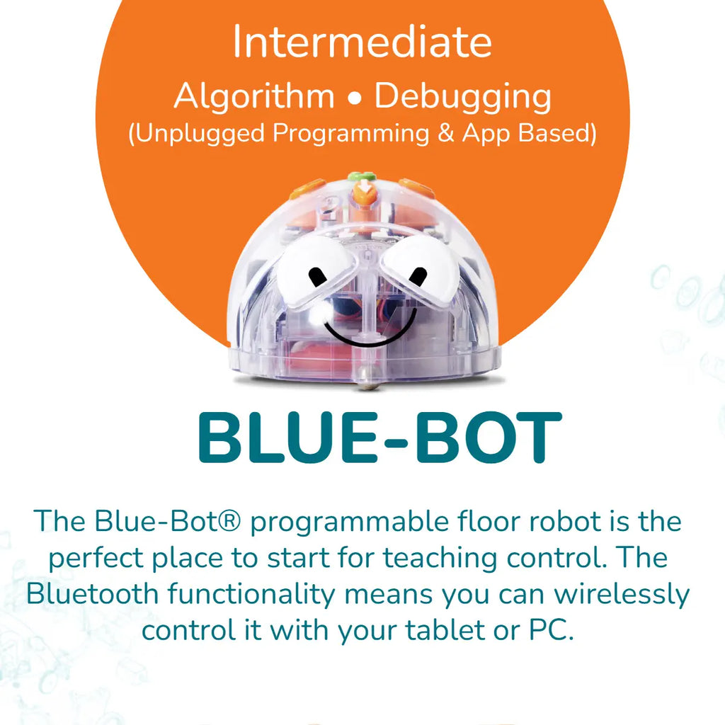 18 Blue-Bot Bluetooth Programmable Floor Robot Bundle with 3 Docking Stations w/ USB Cable - STEM Education Coding Robots for Children 3+ years