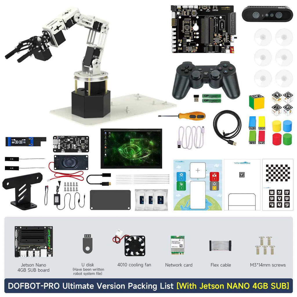 Yahboom DOFBOT Pro AI Large Model 3D Depth Vision Robotic Arm-Ultimate Version with Jetson NANO 4GB SUB Board