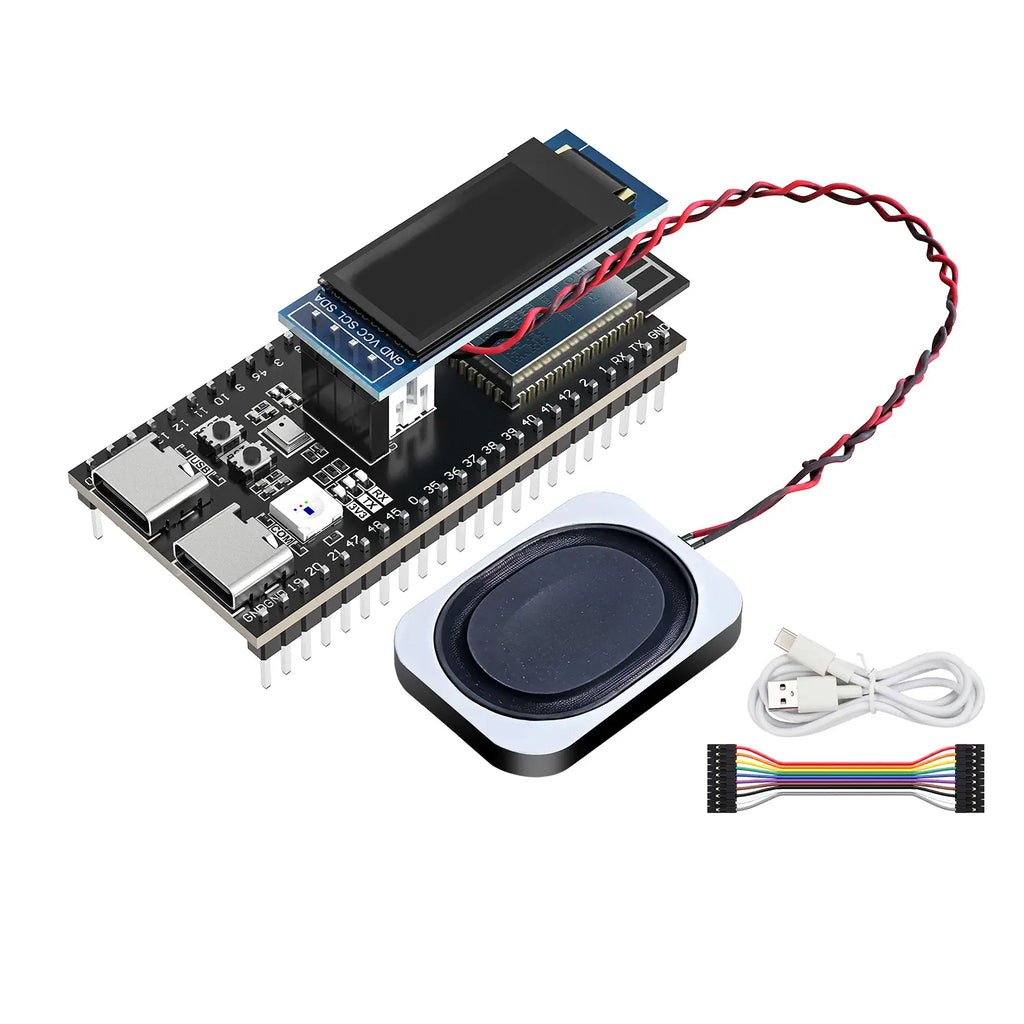 Yahboom ESP32-S3 core board 16MB Flash 8MB PSRAM built-in 2.4GHz WiFi Bluetooth LE--ESP32-S3 board + speaker + OLED