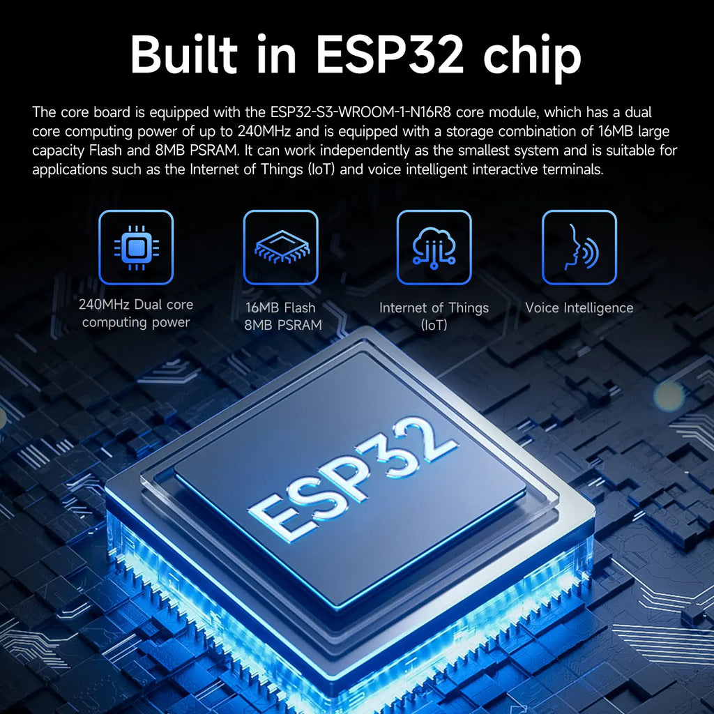 Yahboom ESP32-S3 core board 16MB Flash 8MB PSRAM built-in 2.4GHz WiFi Bluetooth LE--ESP32-S3 board + speaker
