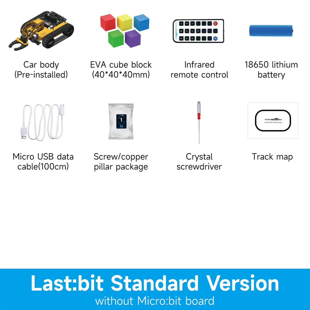Yahboom Last:bit Programmable Tank Car with 3DOF Robotic Arm(Standard Version without Microbit)