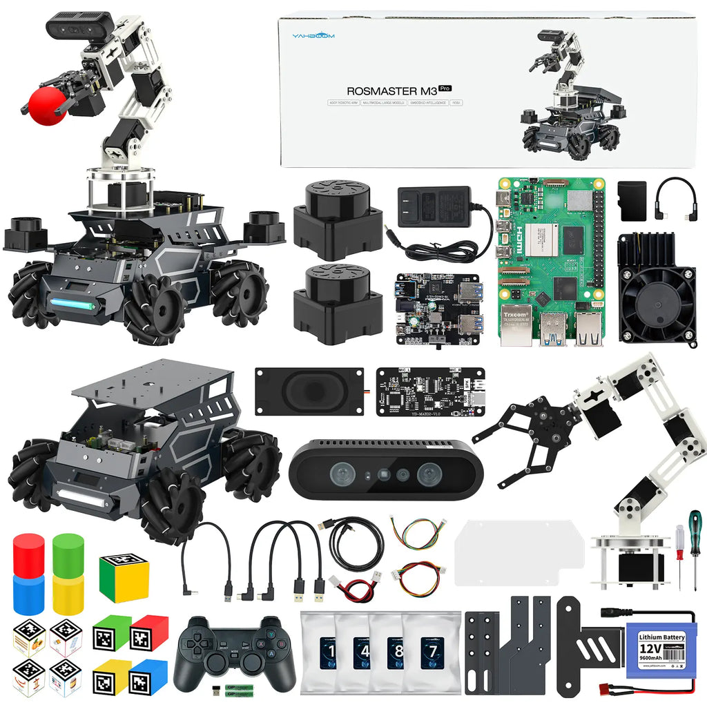 Yahboom ROSMASTER M3 Pro ROS2 Robot No Display-with Raspberry Pi 5 16GB Board