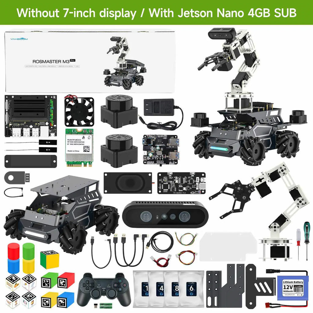 Yahboom ROSMASTER M3 Pro ROS2 Robot No Display-with Jeston NANO 4GB Board