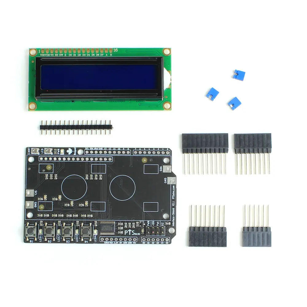PTSolns 1602 LCD Interface-Shield Kit for Uno