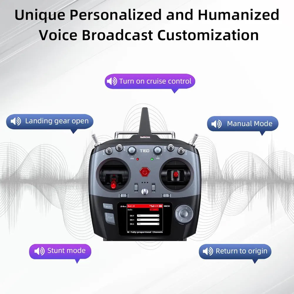 RadioLink T16D 16 Channels RC Transmitter 2.4GHz w/ R16F Receiver