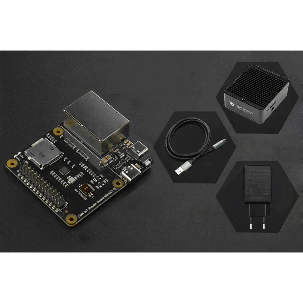 Raspberry Pi CM4 IoT Router Carrier Board Mini w/ Case, Power Supply & Cable (EU Standard)