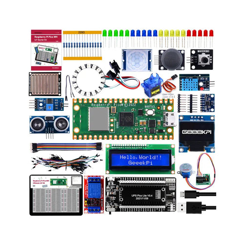 Raspberry Pi Pico W IoT Starter Kit w/ OLED Display & Multiple Sensors