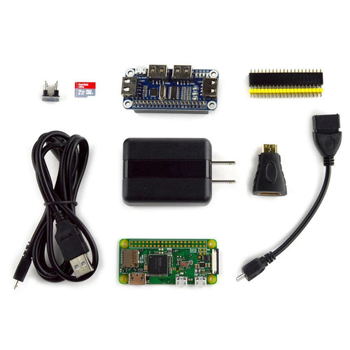 Raspberry Pi Zero W w/ USB HUB HAT (Pack D)