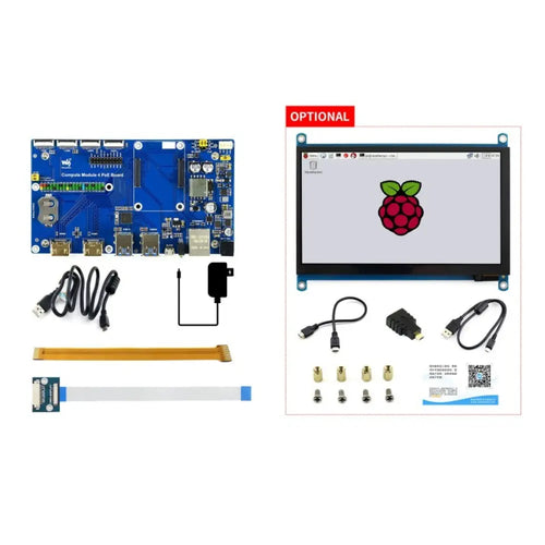 Raspberry Pi Compute Module 4 Development Kit w/ Waveshare PoE Board (No Screen)