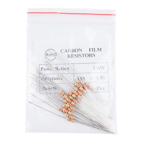 Resistor 330 Ohm 1/4 Watt PTH (20pk)