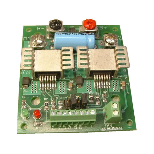 Robot Power Simple-H Dual Channel H-Bridge Controller 20A, 5-28V for 3-5V Logic w/ Fan