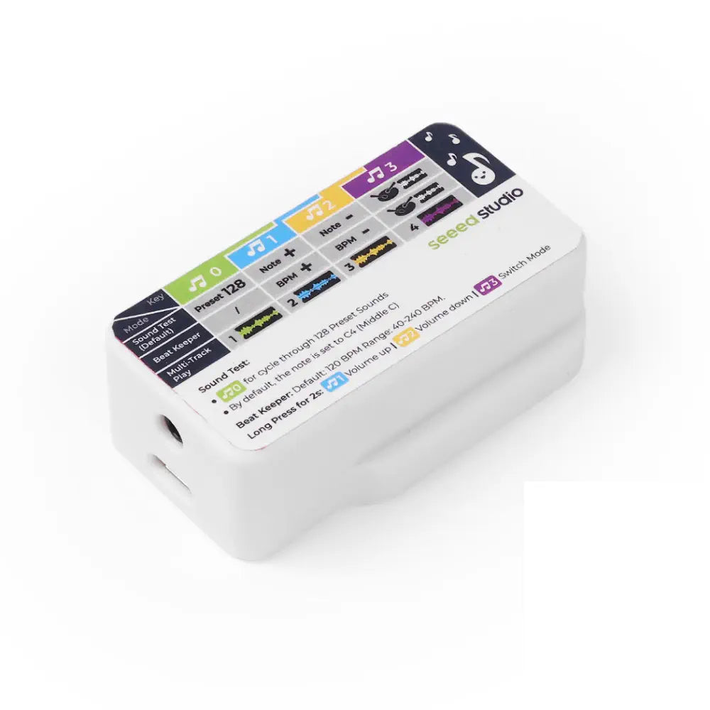 SeeedStudio XIAO MIDI Synthesizer w/ 3D-Printed Enclosure (White)