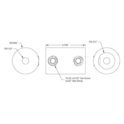 ServoCity 0.125" to 0.3125" Set-Screw Shaft Coupler