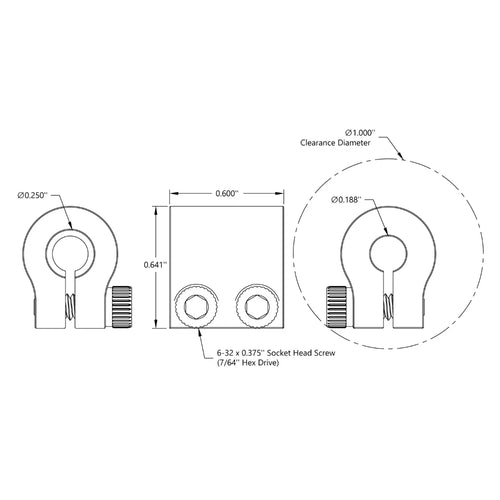 ServoCity 0.1875" to 0.250" Clamping Shaft Coupler