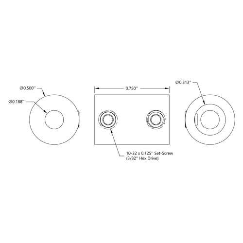 ServoCity 0.1875" to 0.3125" Set-Screw Shaft Coupler