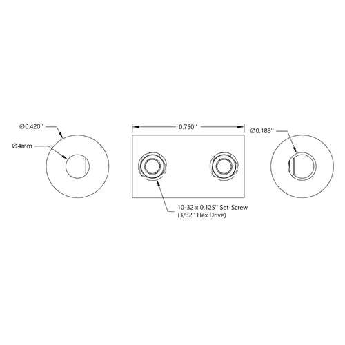 ServoCity 0.1875" to 4mm Set-Screw Shaft Coupler