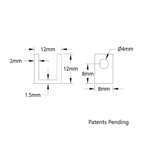 ServoCity 1101 Series U-Beam (1 Hole, 8mm Length)