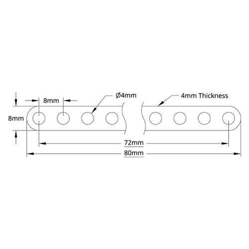 ServoCity 1102 Series Flat Beam (10 Hole, 80mm Length) - 2 Pack