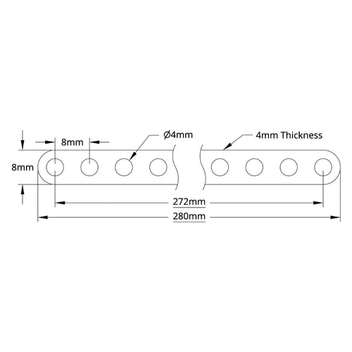 ServoCity 1102 Series Flat Beam (35 Hole, 280mm Length) - 2 Pack