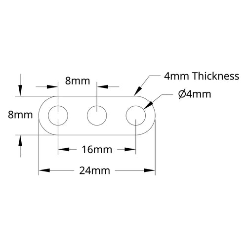 ServoCity 1102 Series Flat Beam (3 Hole, 24mm Length) - 2 Pack