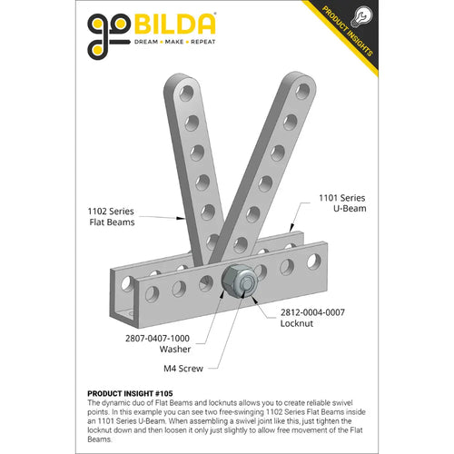 ServoCity 1102 Series Flat Beam (8 Hole, 64mm Length) - 2 Pack