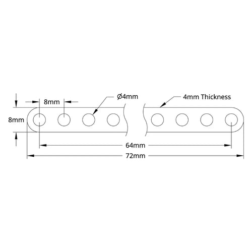 ServoCity 1102 Series Flat Beam (9 Hole, 72mm Length) - 2 Pack
