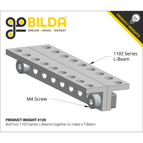 ServoCity 1103 Series L-Beam (21 Hole, 168mm Length) - 2 Pack