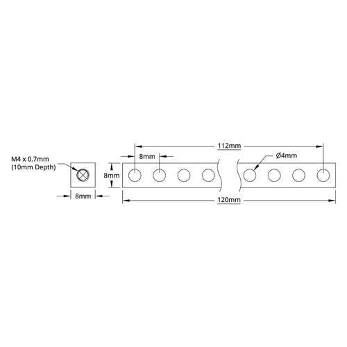 ServoCity 1106 Series Square Beam (15 Hole, 120mm Length)