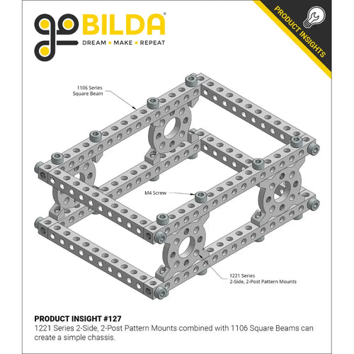 ServoCity 1106 Series Square Beam (21 Hole, 168mm Length)