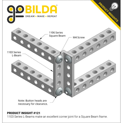 ServoCity 1106 Series Square Beam (21 Hole, 168mm Length)