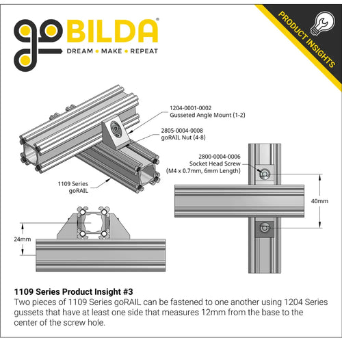 ServoCity 1109 Series goRAIL (168mm Length)